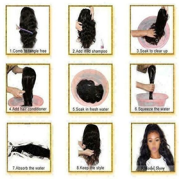 Womens Brazilian Human Long Curly Wavy Hair Wigs 18\
